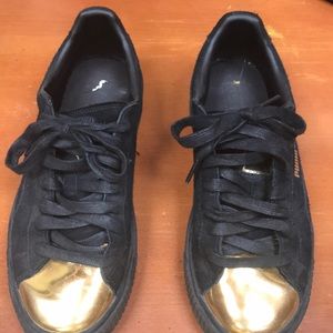 Puma gold tipped platforms